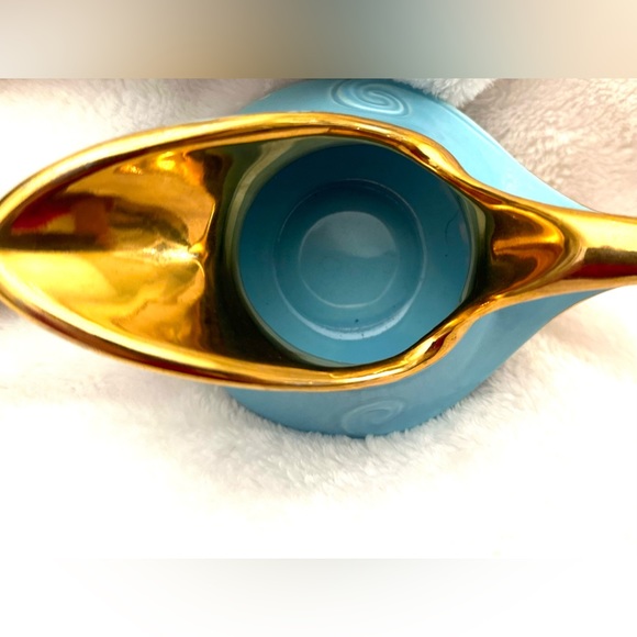 22KG ⏬Pearl ChinaCo Ceramic AQUA SKY MCM Creamer/Hand Painted/USA Vanity Decor - Picture 2 of 4